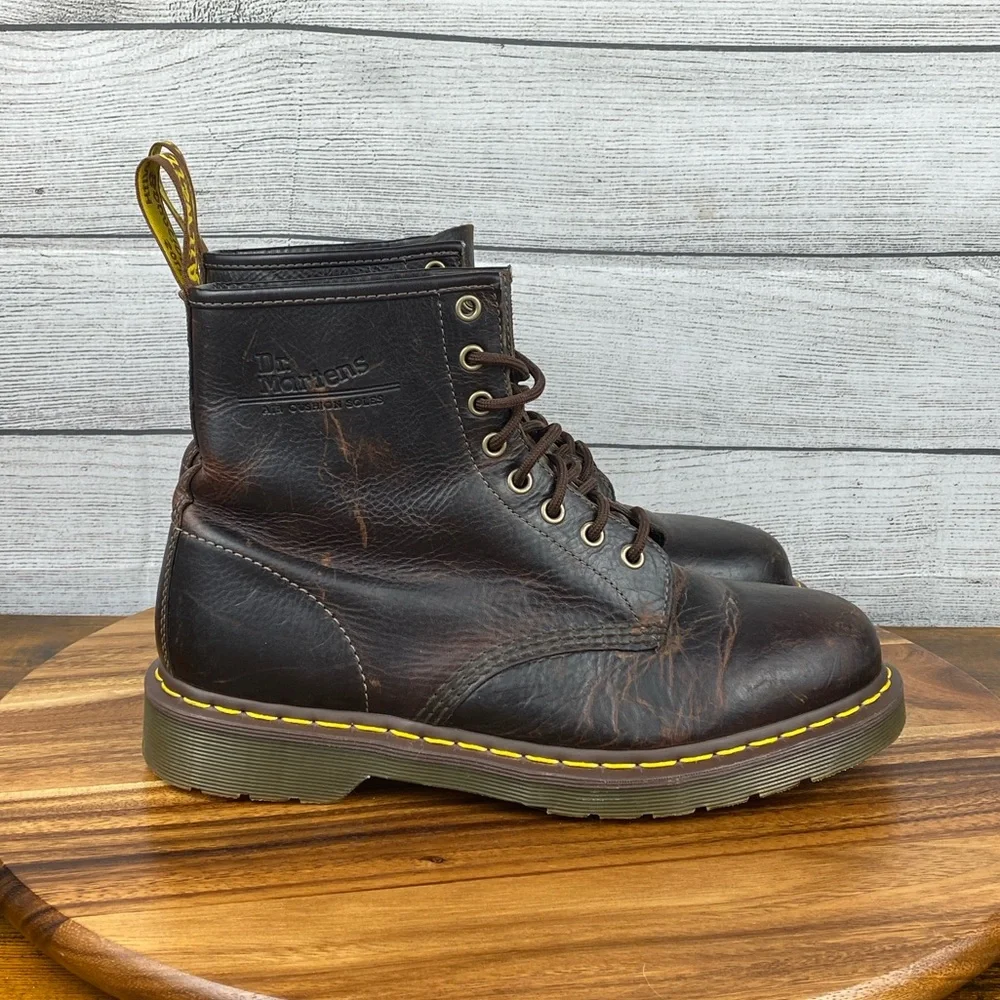 Dr Martens The Original 11822 Dark Brown Leather Crazy Horse Lace Up Boot Men 10